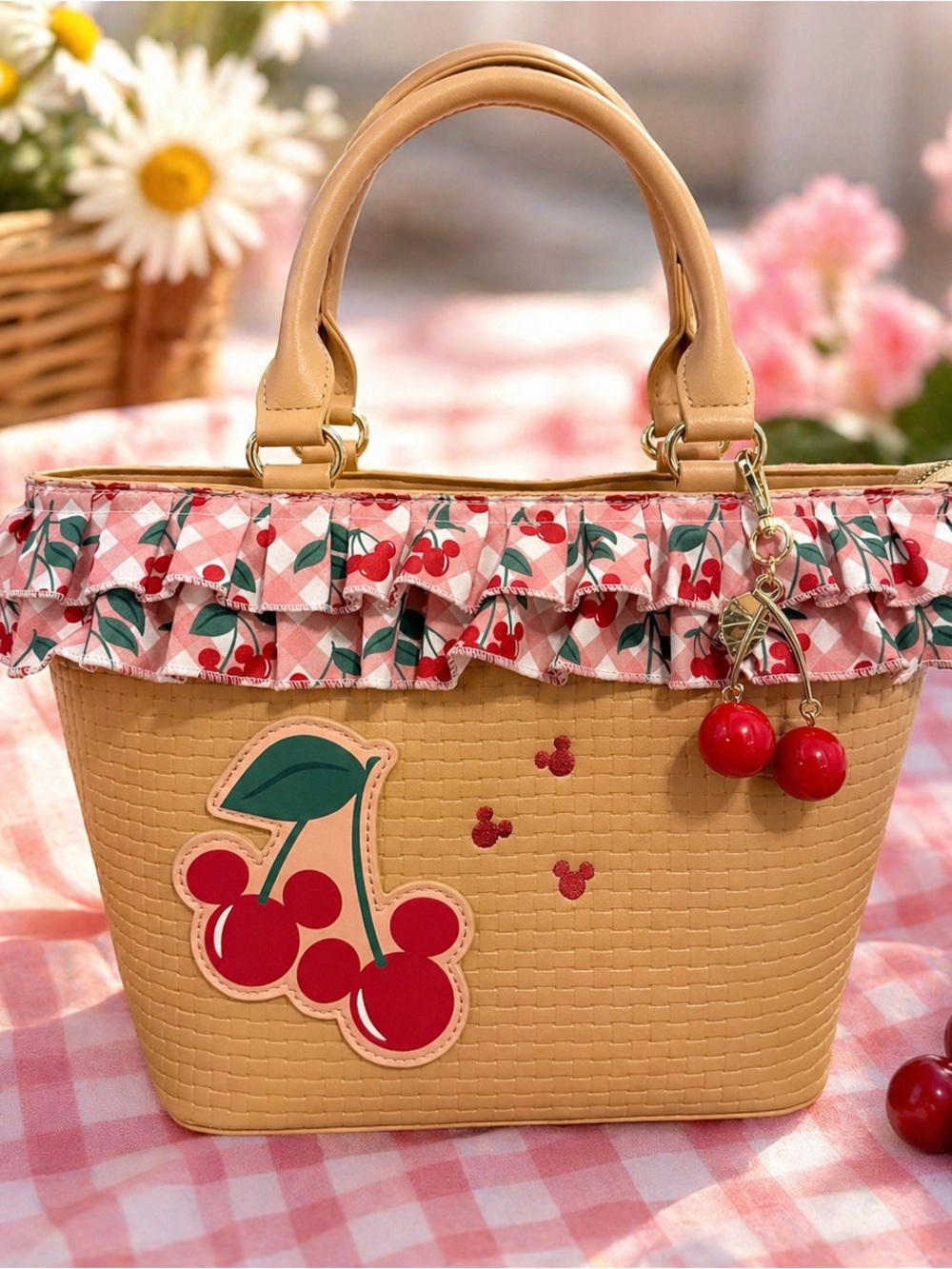 Her Universe Disney Mickey Mouse Cherries Picnic Satchel Bag